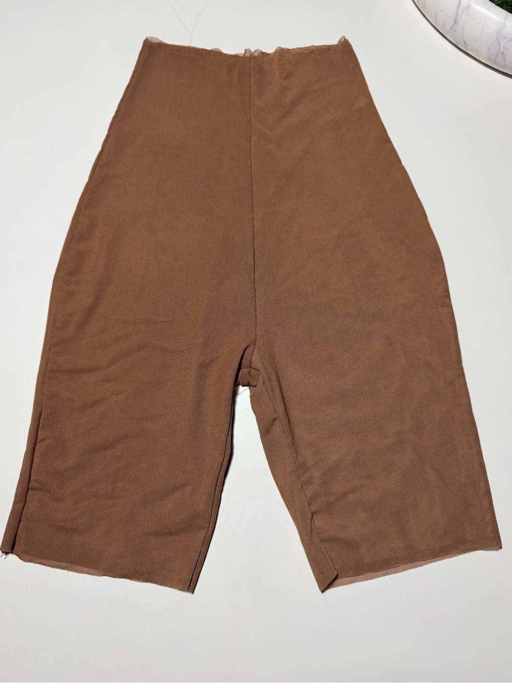 JLUXLABEL Nina Mesh Shorts Brown High Waisted Size M NWOT